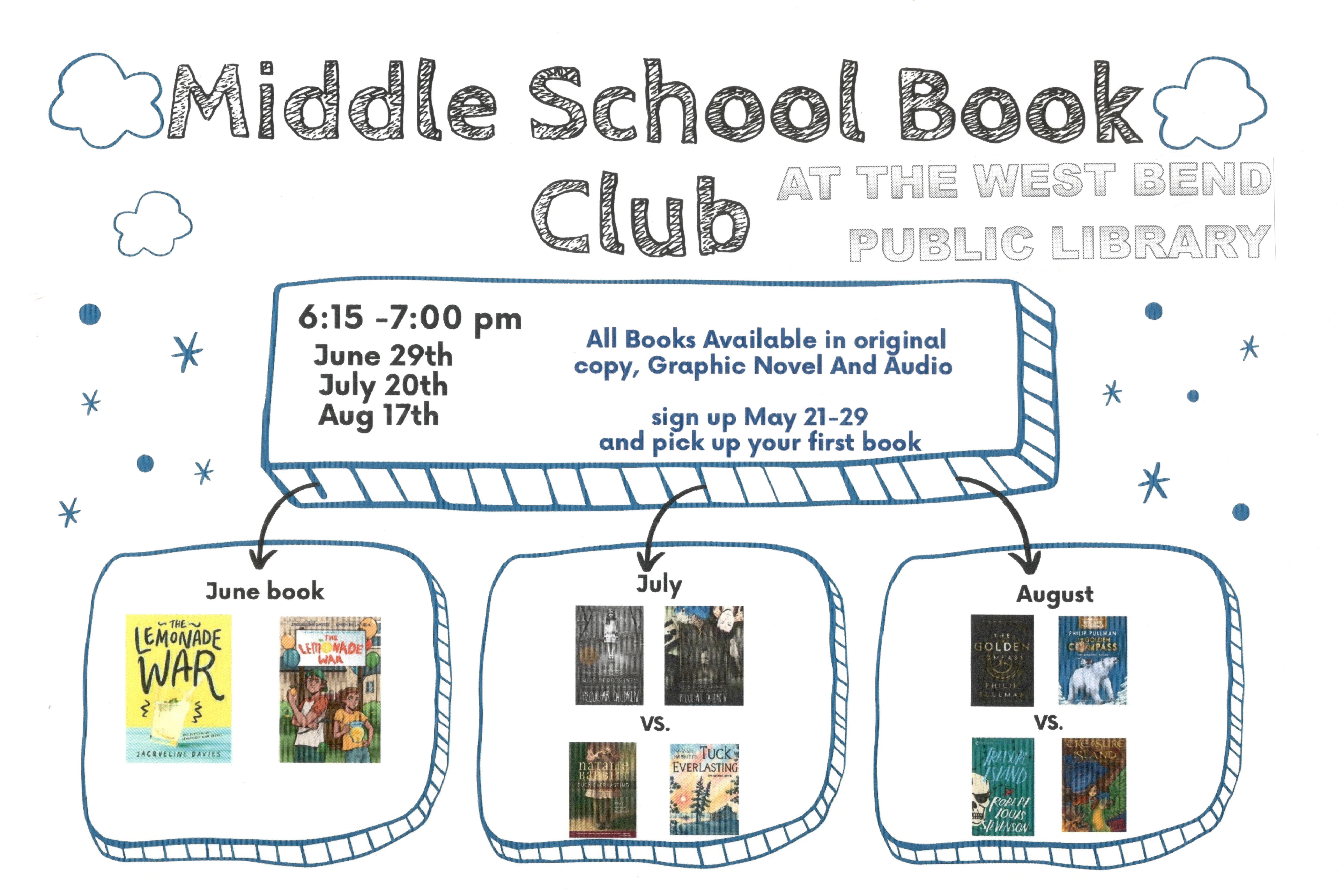 Middle School Book Club Flyer